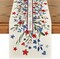 Eucalyptus Floral Stars 4th of July Table Runner, Memorial Day Kitchen Dining Table Decoration for Home Party Decor 13x72 Inch